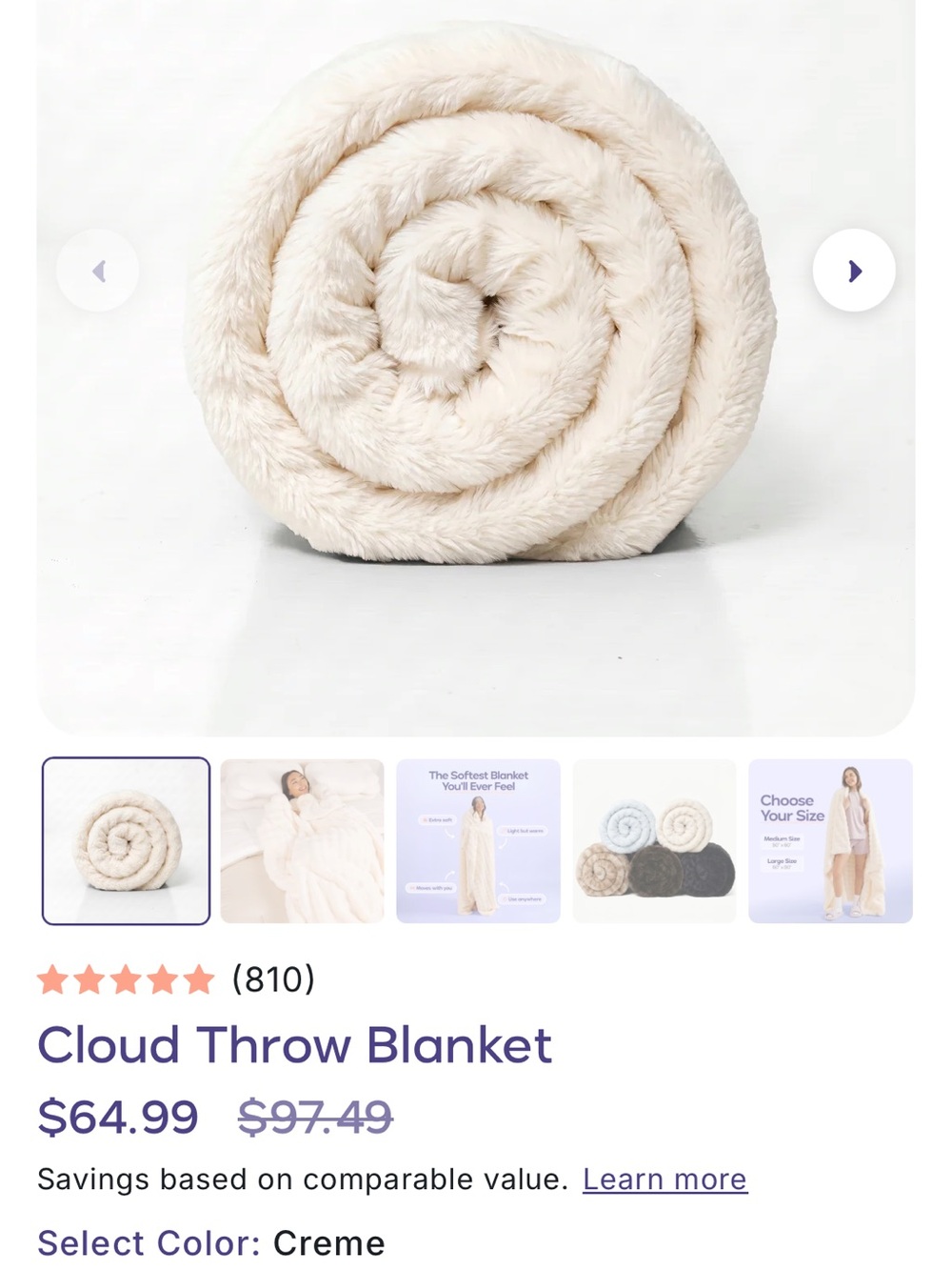 Mellow Cloud throw blanket